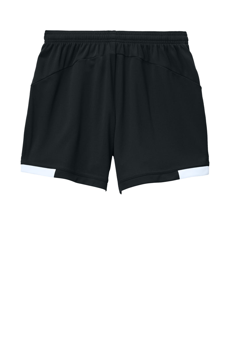 Sport-Tek Women's Club 5  Short - Black/ White