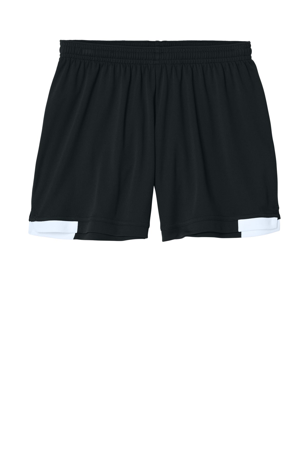 Sport-Tek Women's Club 5  Short - Black/ White