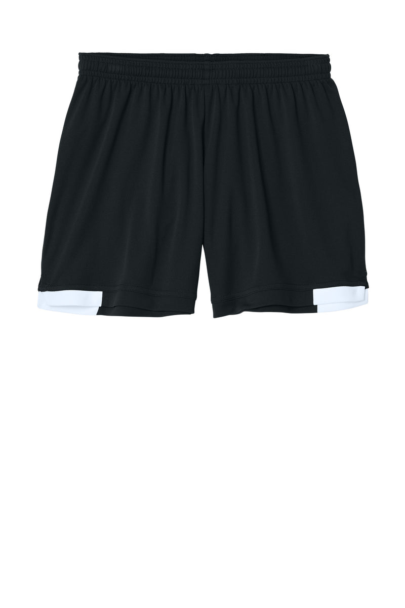 Sport-Tek Women's Club 5  Short - Black/ White