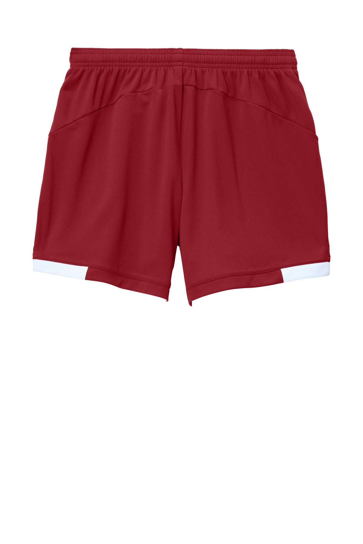 Sport-Tek Women's Club 5  Short - Deep Red/ White