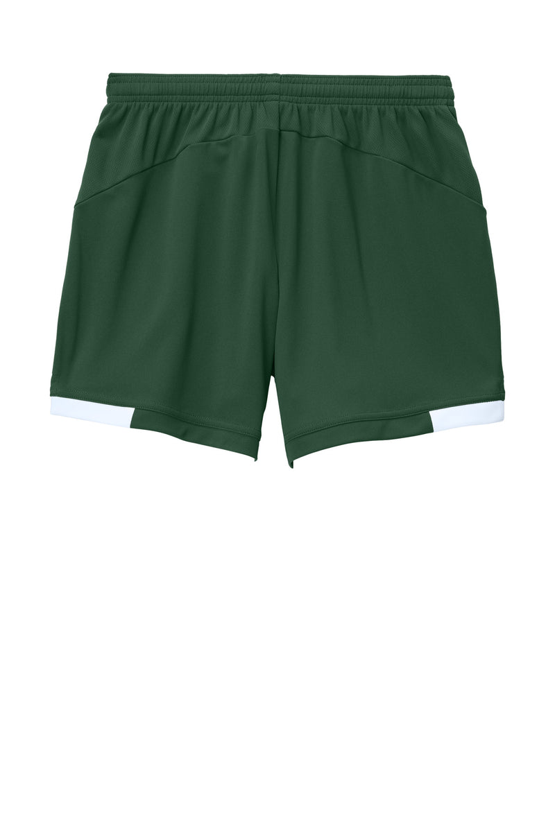 Sport-Tek Women's Club 5  Short - Forest Green/ White
