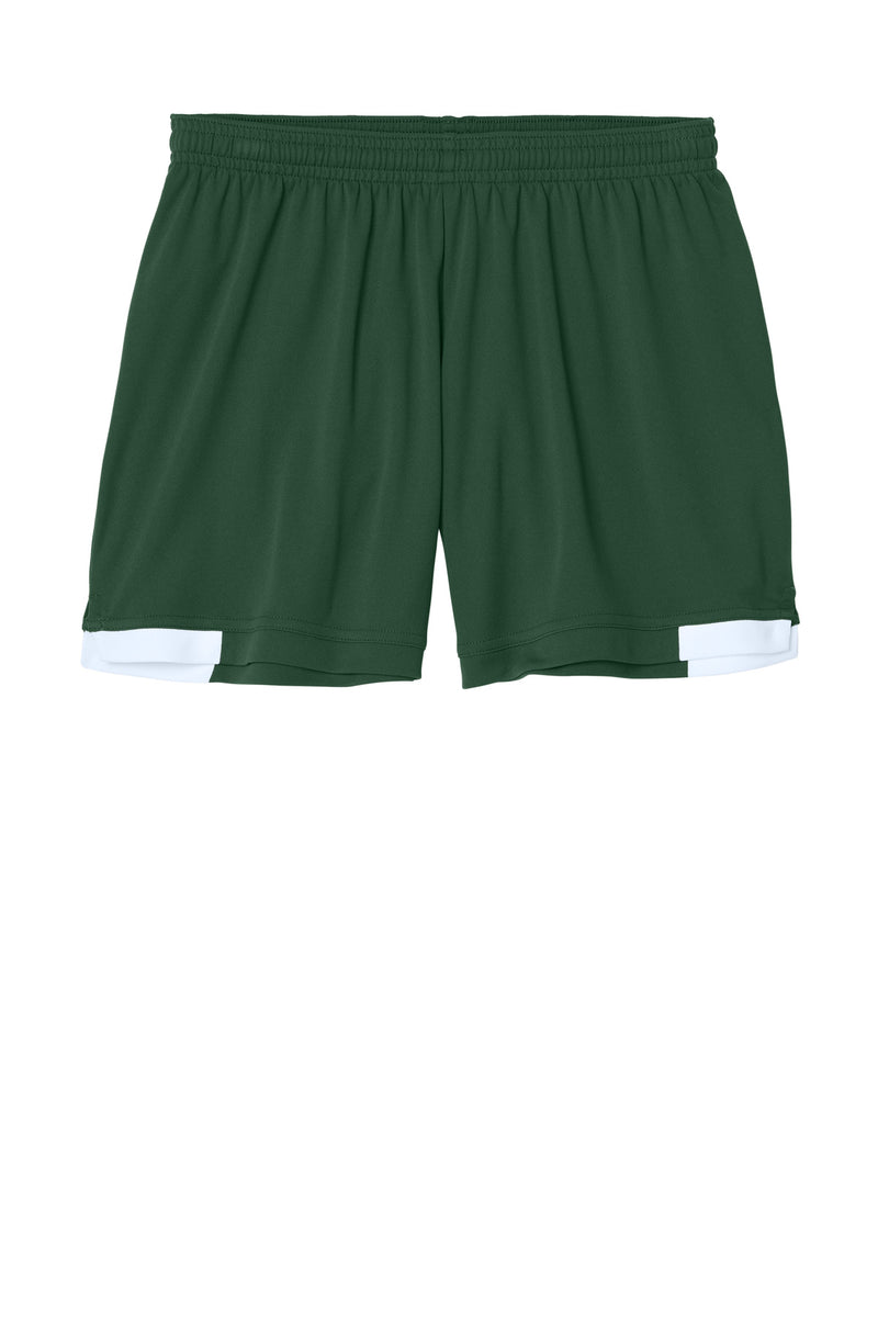 Sport-Tek Women's Club 5  Short - Forest Green/ White