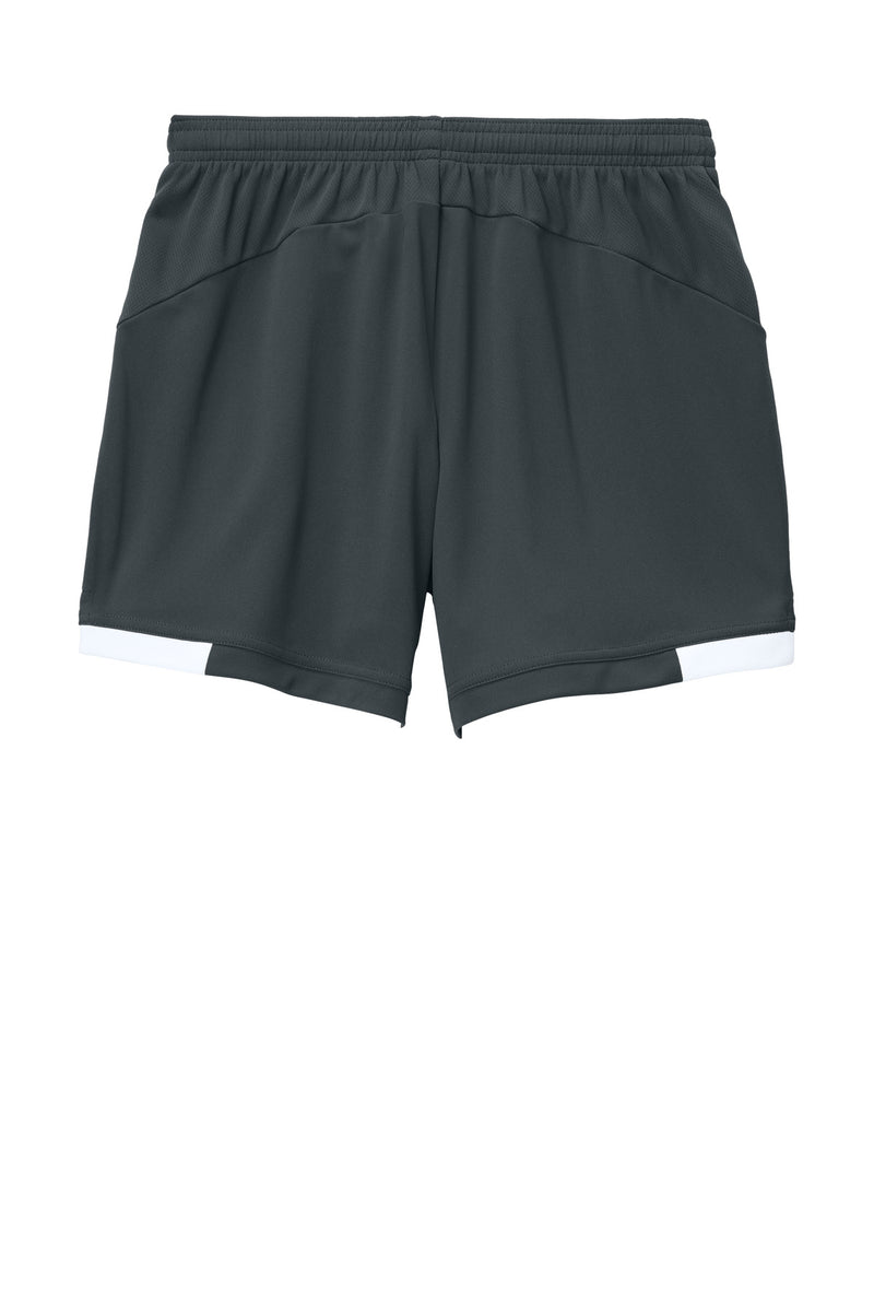 Sport-Tek Women's Club 5  Short - Iron Grey/ White
