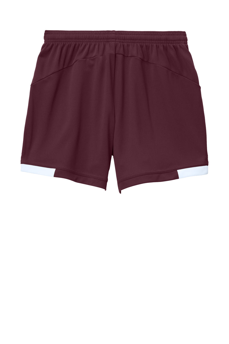 Sport-Tek Women's Club 5  Short - Maroon/ White