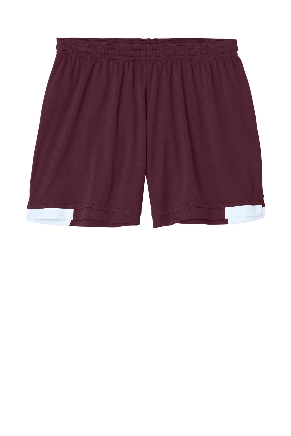 Sport-Tek Women's Club 5  Short - Maroon/ White