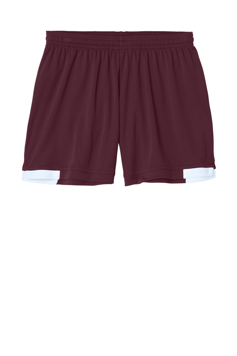 Sport-Tek Women's Club 5  Short - Maroon/ White