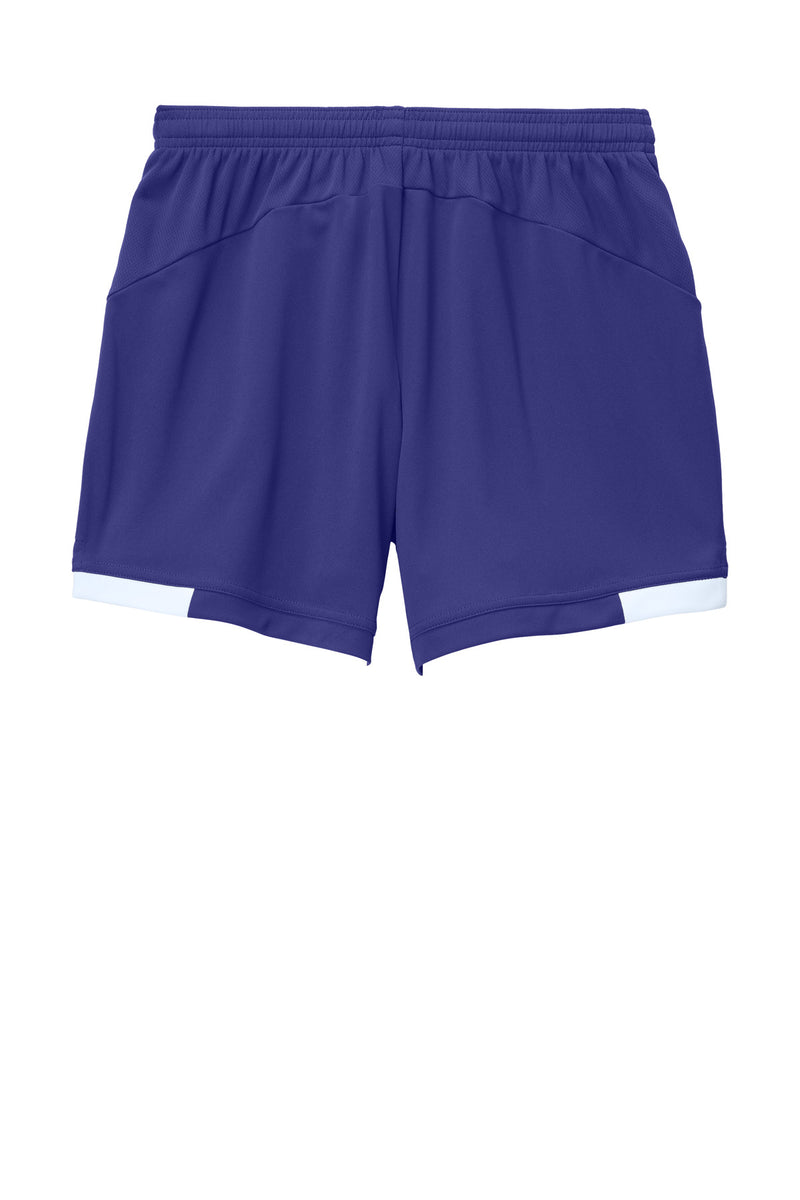 Sport-Tek Women's Club 5  Short - Purple/ White