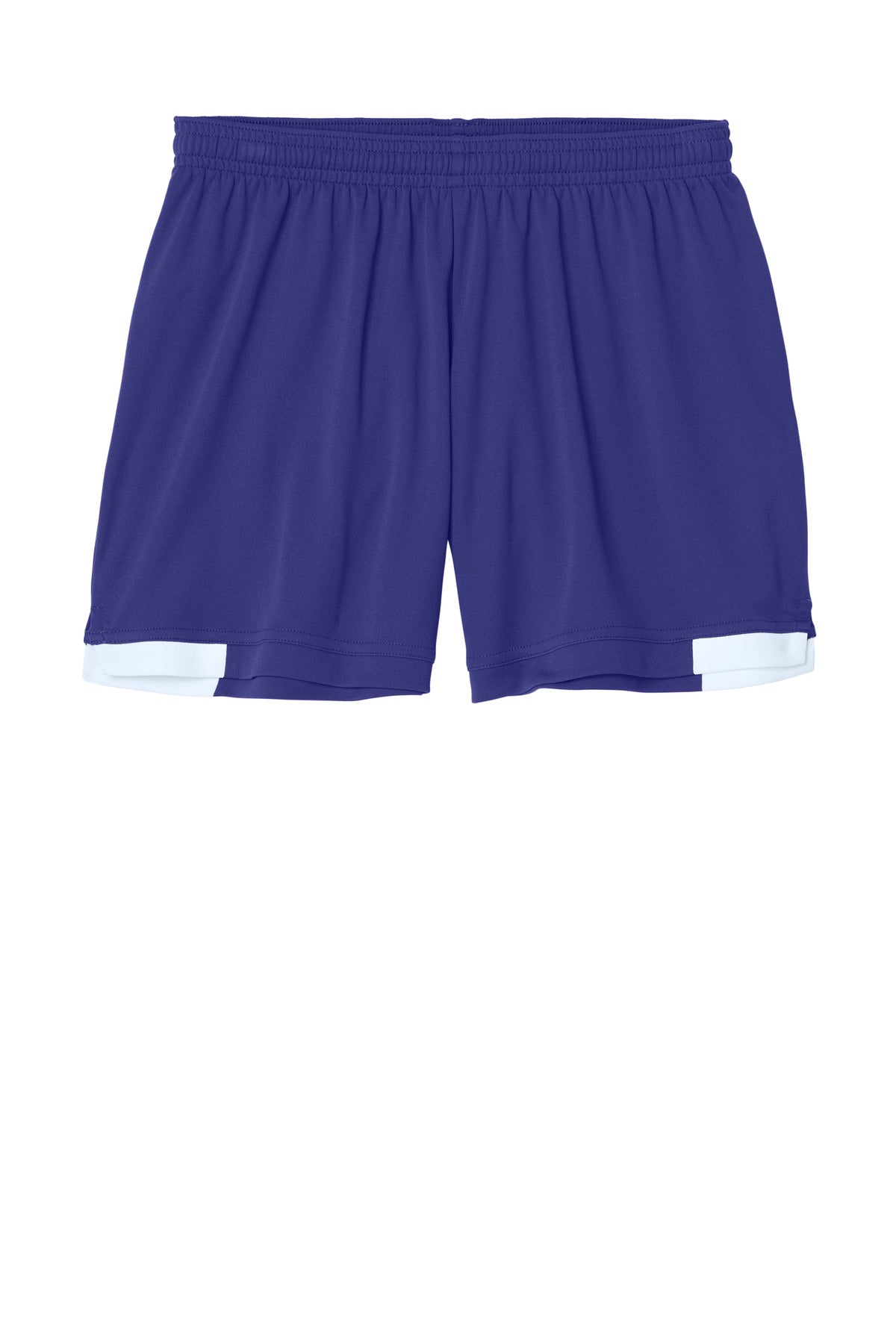 Sport-Tek Women's Club 5  Short - Purple/ White