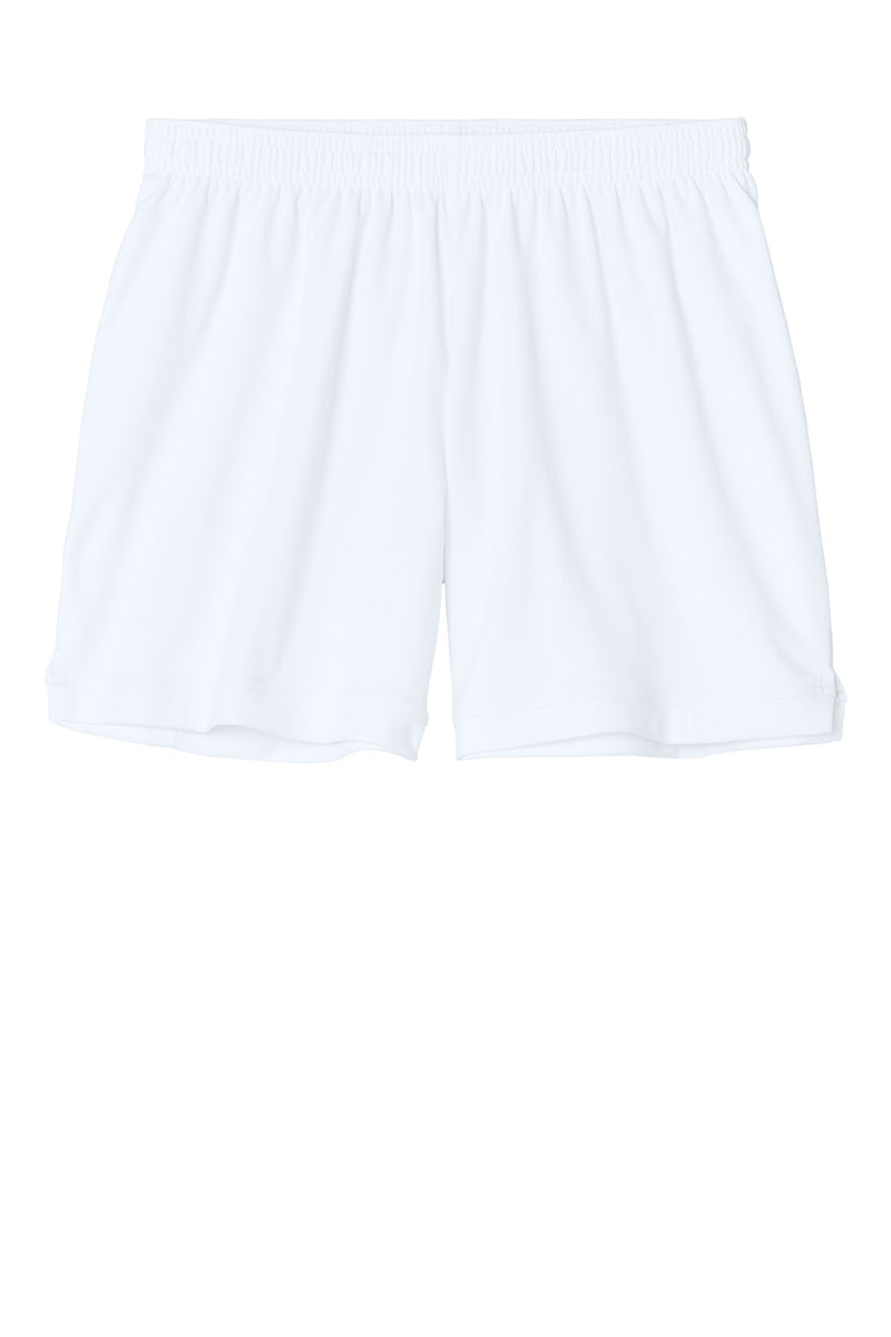 Sport-Tek Women's Club 5  Short - White/ White