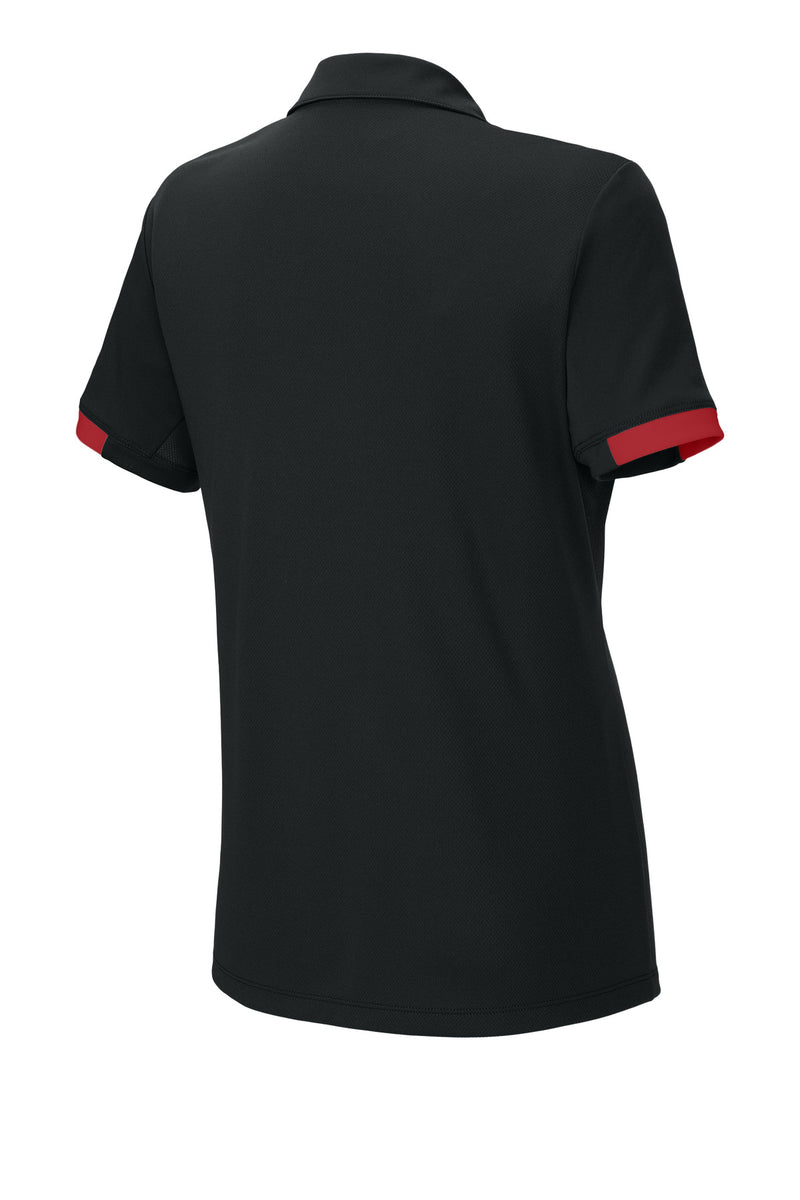 Sport-Tek Women's Club Colorblock Polo - Black/ Deep Red