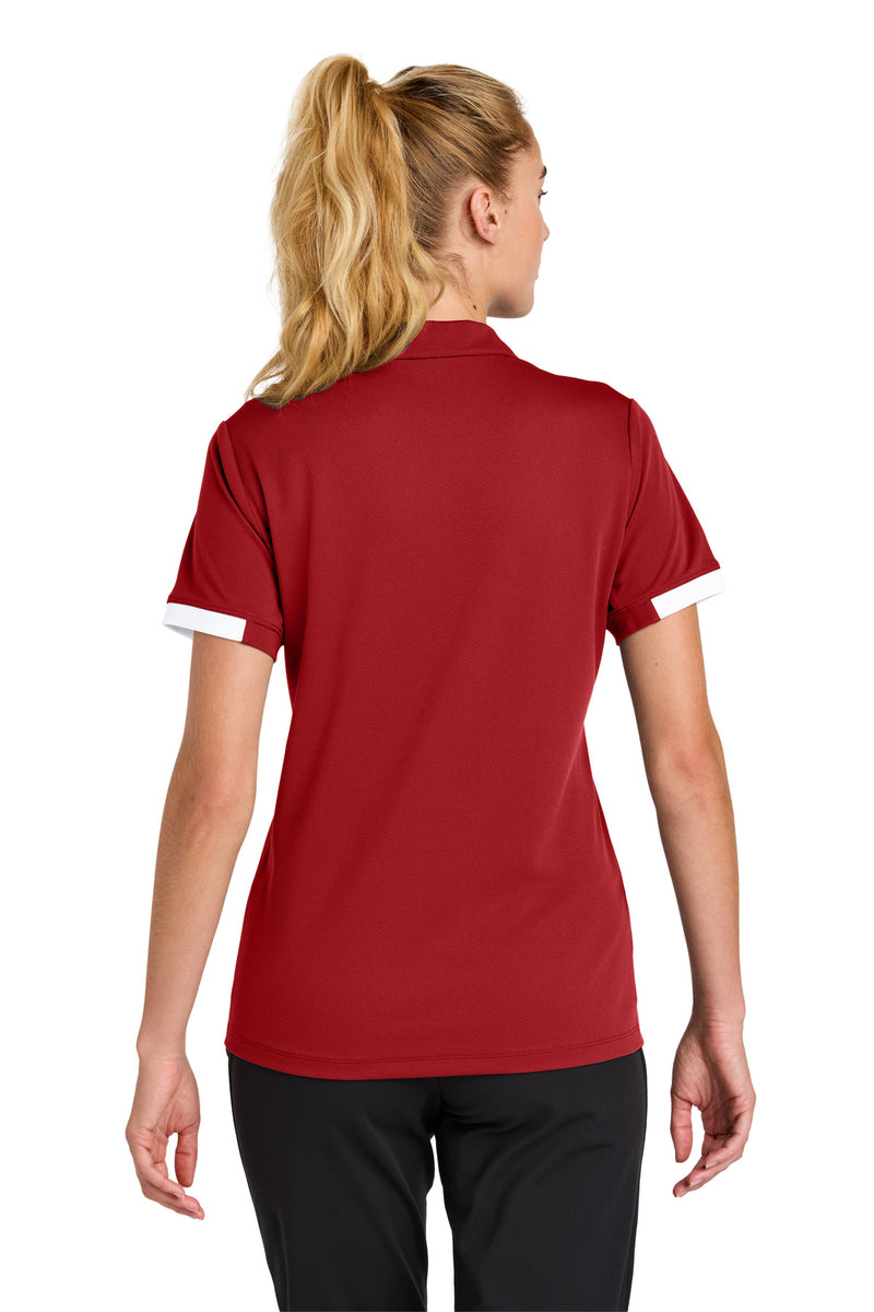 Sport-Tek Women's Club Colorblock Polo - Deep Red/ White