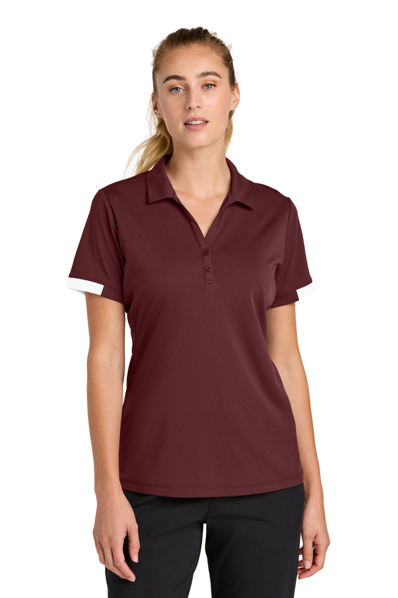 Sport-Tek Women's Club Colorblock Polo - Maroon/ White