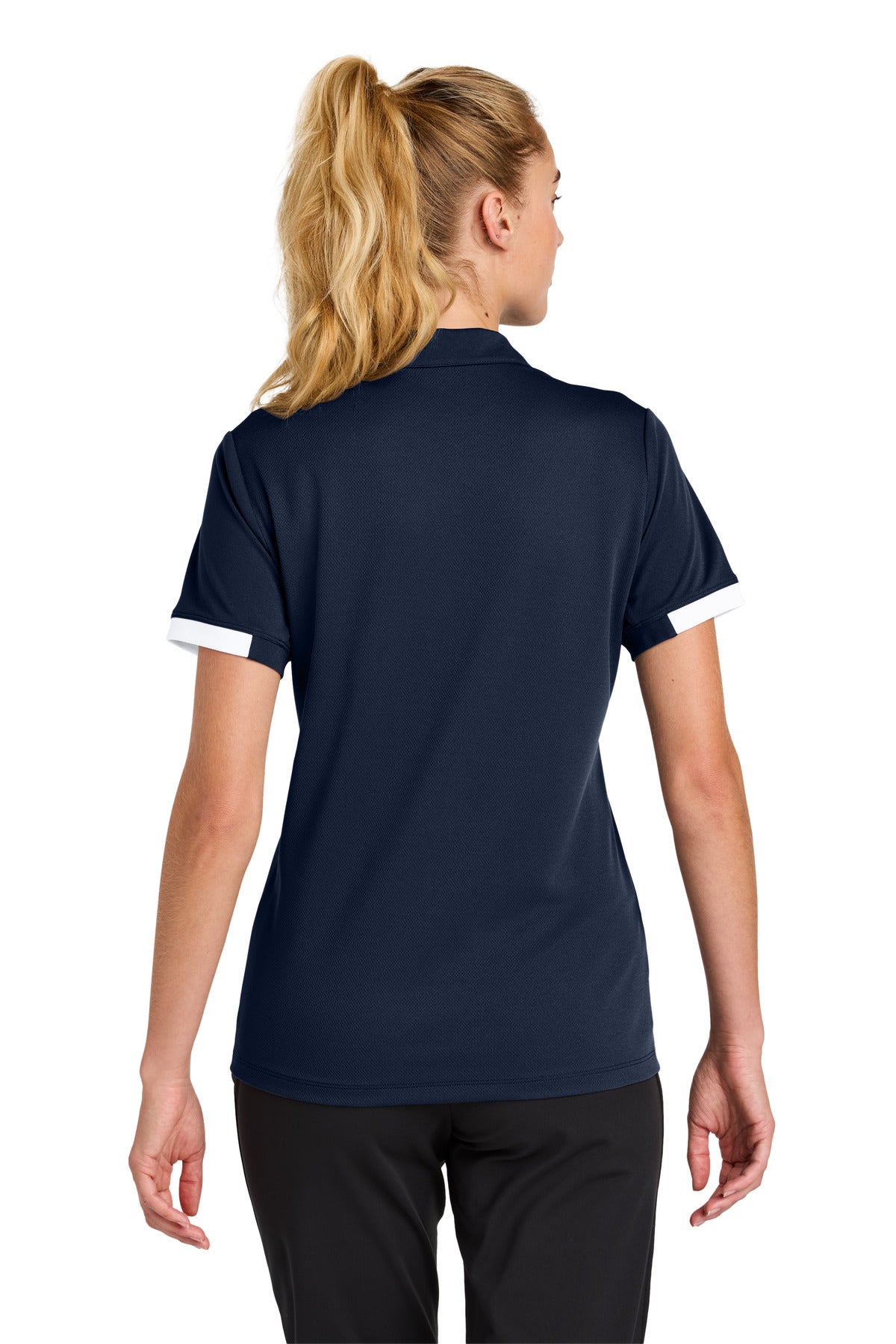 Sport-Tek Women's Club Colorblock Polo - True Navy/ White