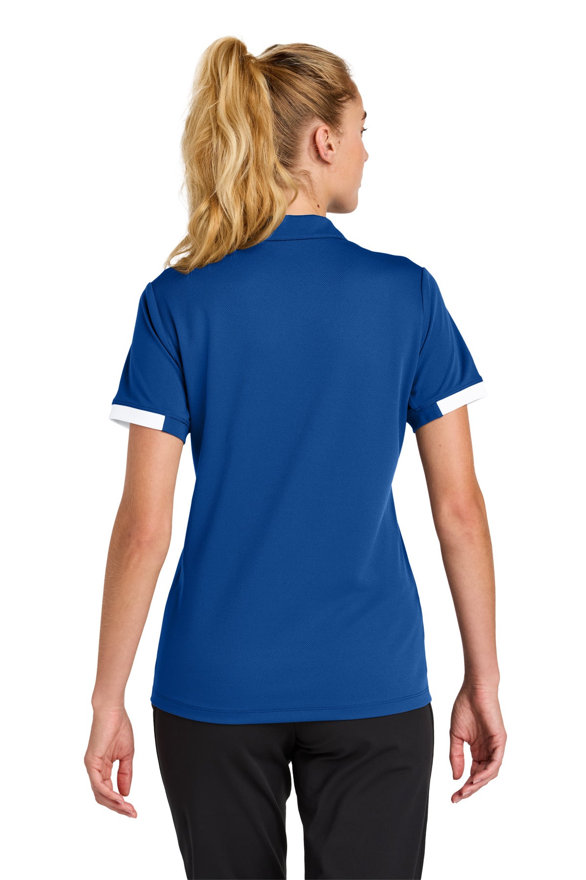 Sport-Tek Women's Club Colorblock Polo - True Royal/ White