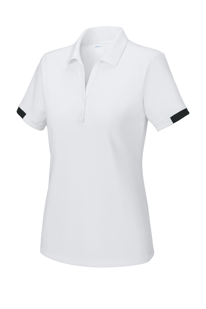 Sport-Tek Women's Club Colorblock Polo - White/ Black