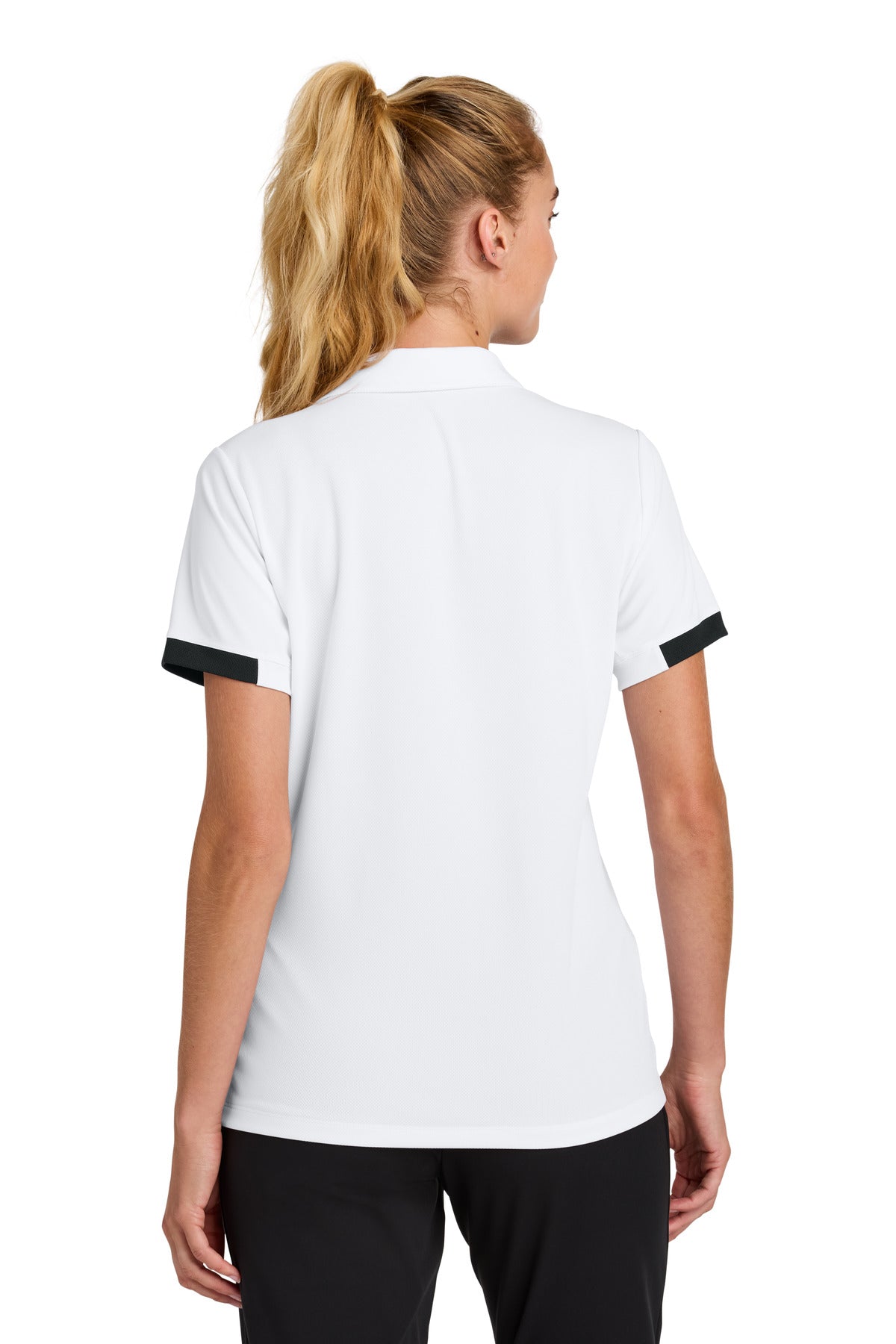Sport-Tek Women's Club Colorblock Polo - White/ Black