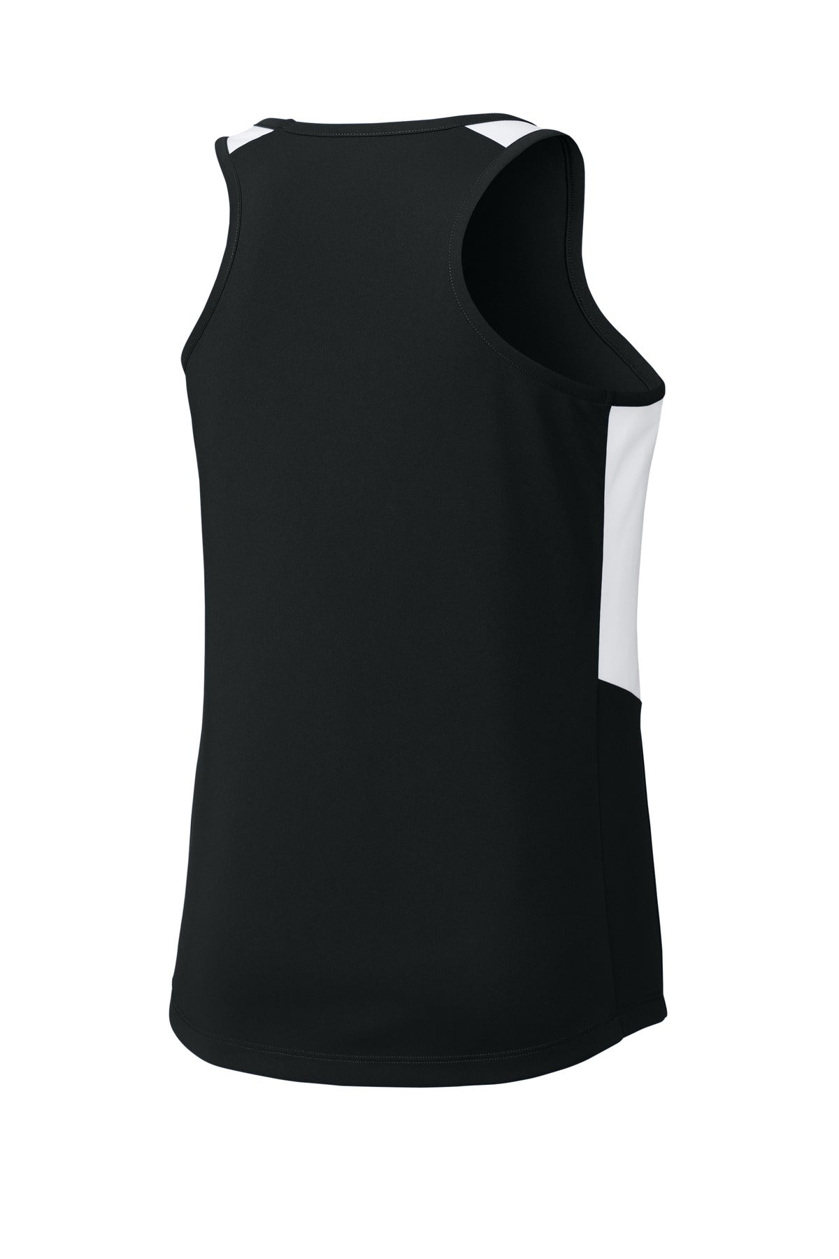 Sport-Tek Women's Club Track Tank - Black/ White