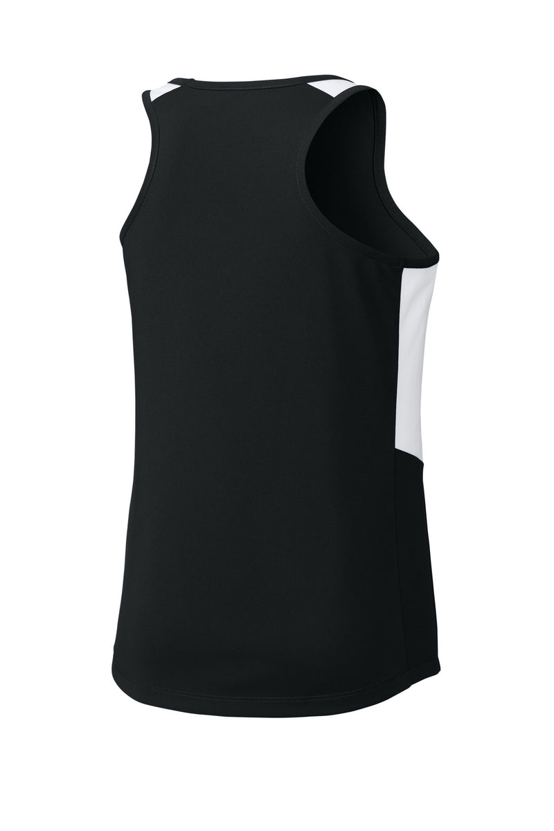 Sport-Tek Women's Club Track Tank - Black/ White