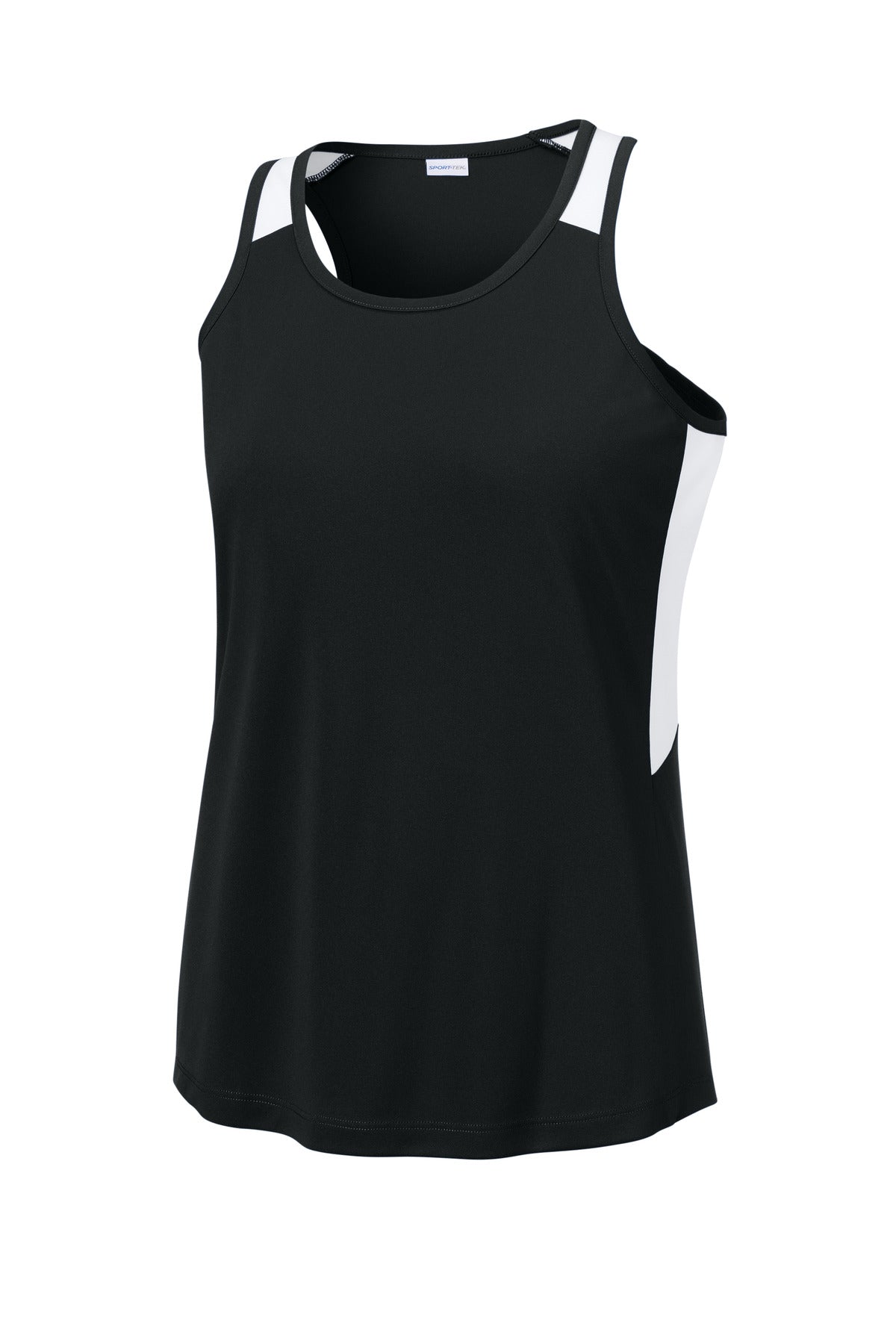 Sport-Tek Women's Club Track Tank - Black/ White