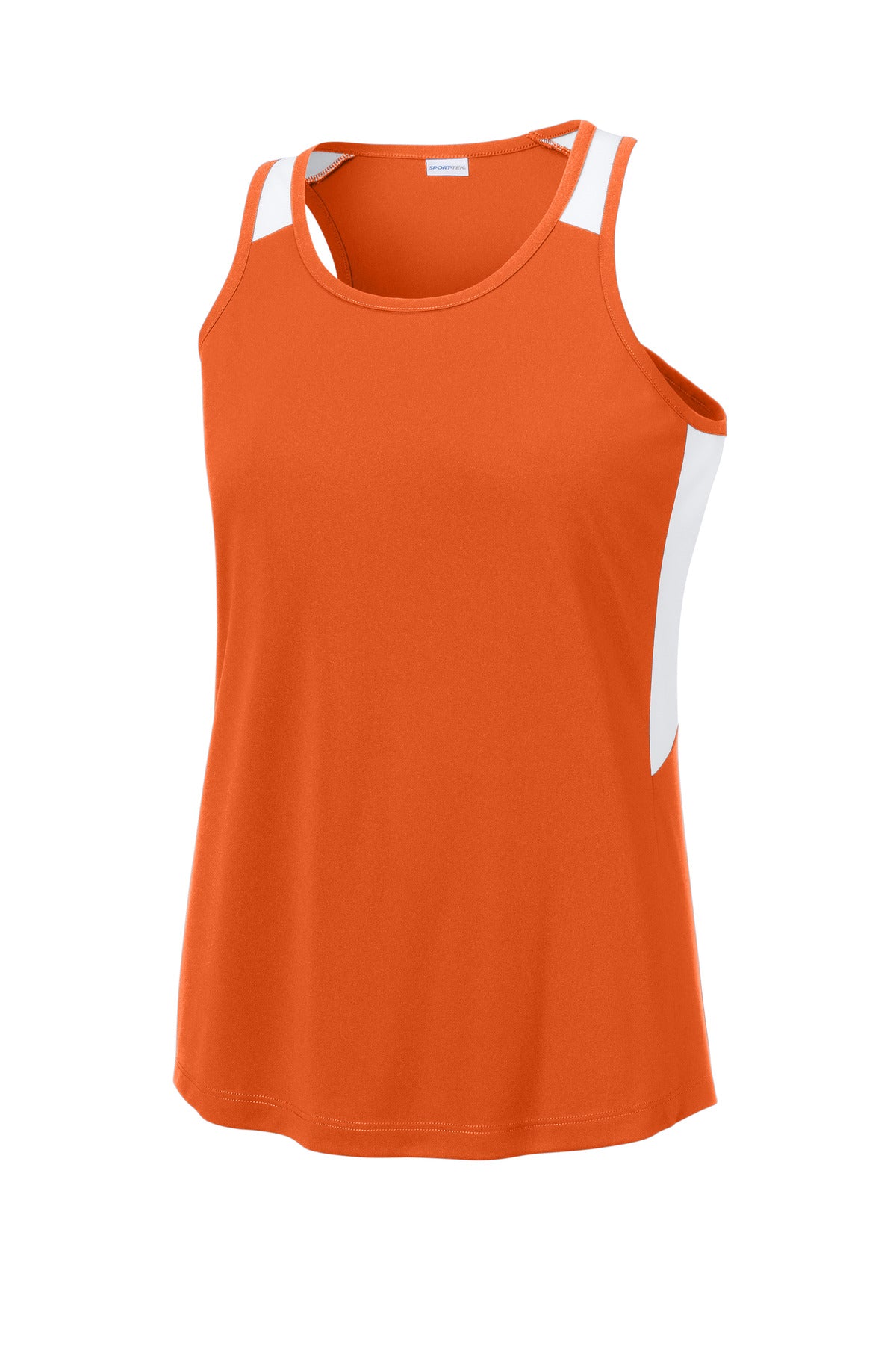 Sport-Tek Women's Club Track Tank - Deep Orange/ White