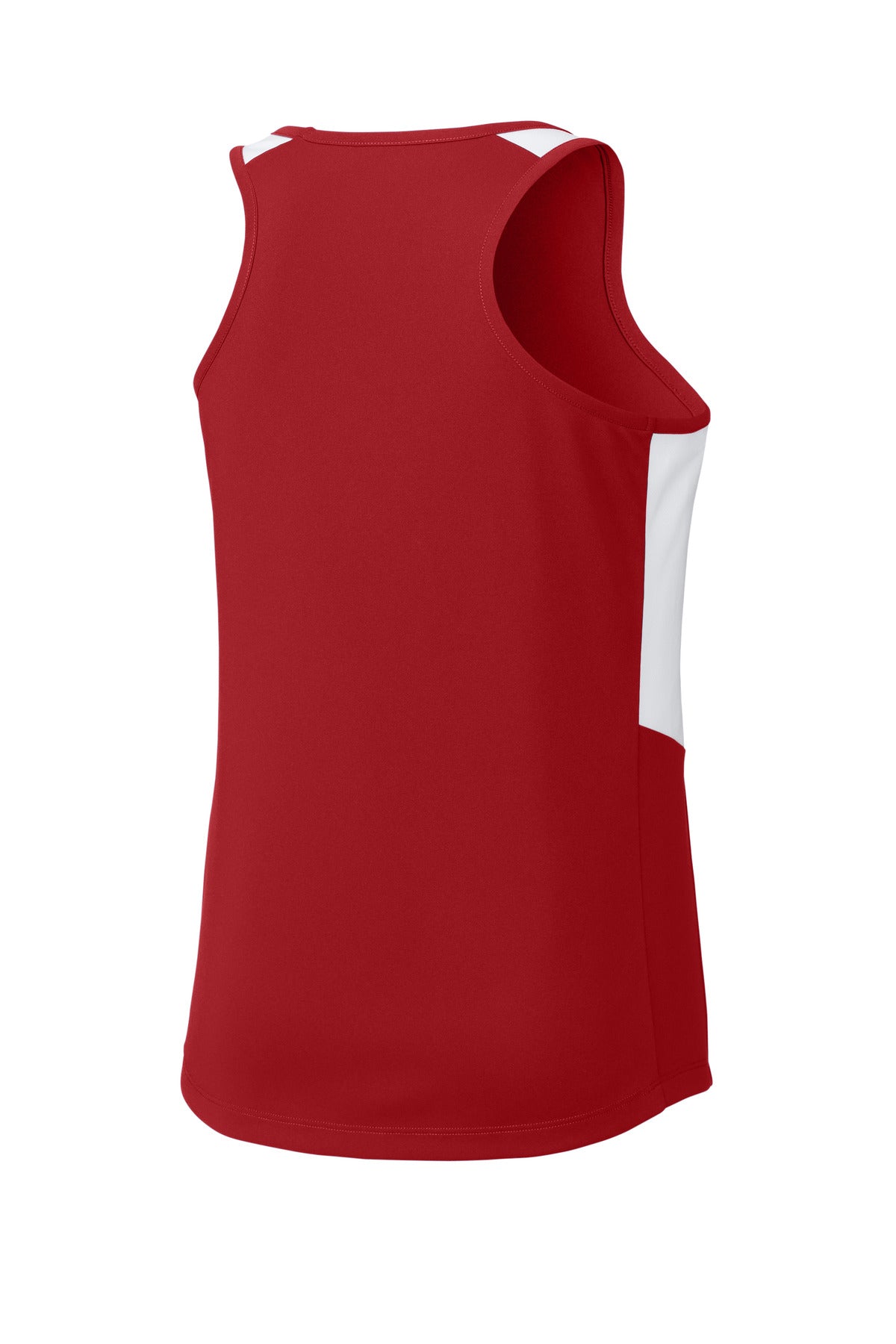 Sport-Tek Women's Club Track Tank - Deep Red/ White