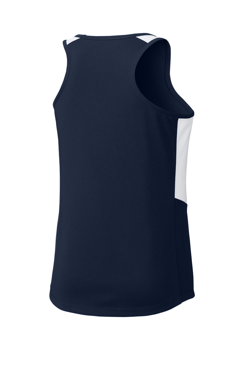 Sport-Tek Women's Club Track Tank - True Navy/ White