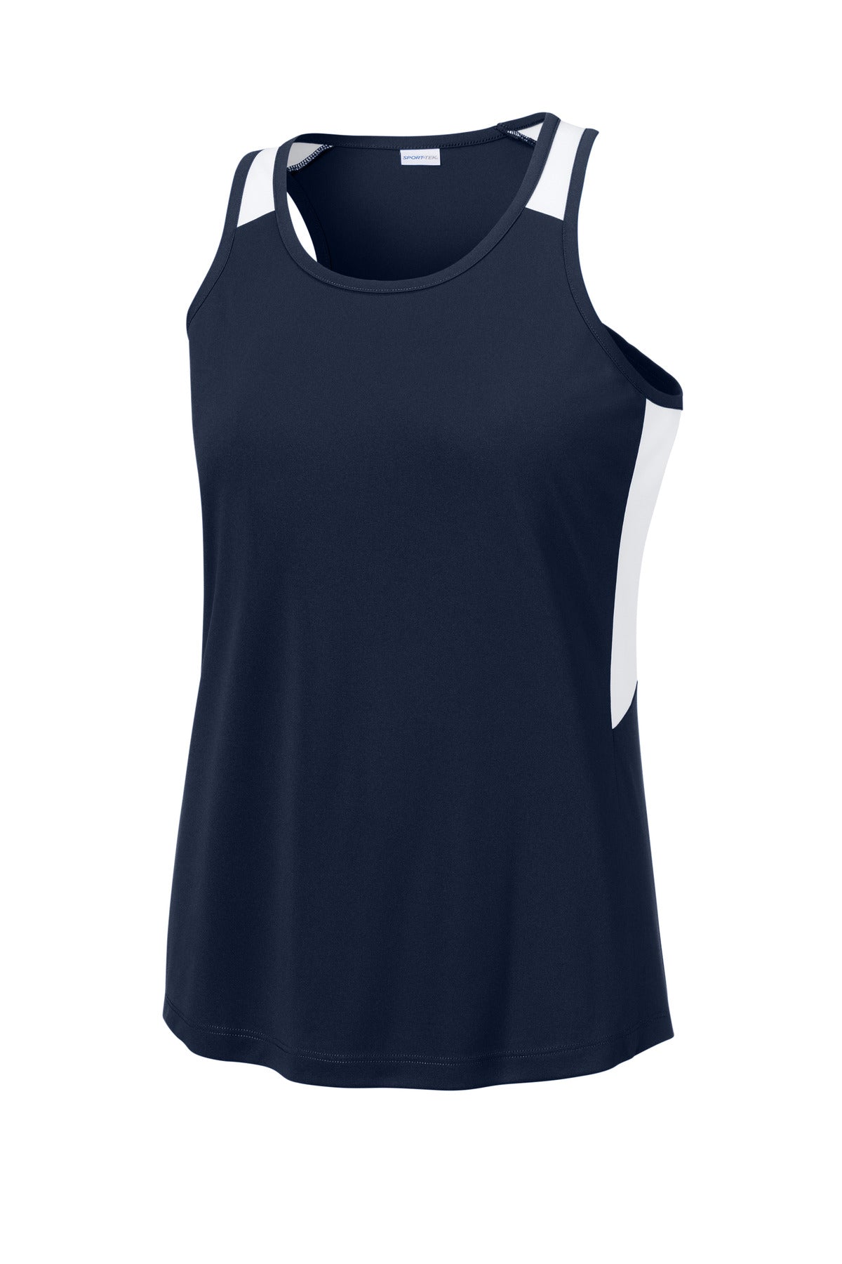 Sport-Tek Women's Club Track Tank - True Navy/ White