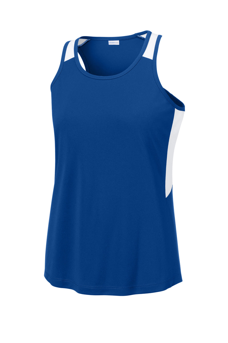 Sport-Tek Women's Club Track Tank - True Royal/ White