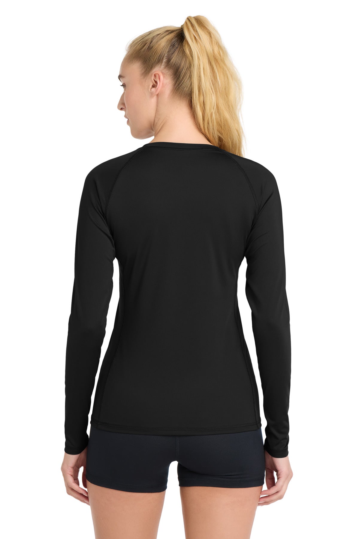 Sport-Tek  Women's Long Sleeve Rashguard Tee - Black
