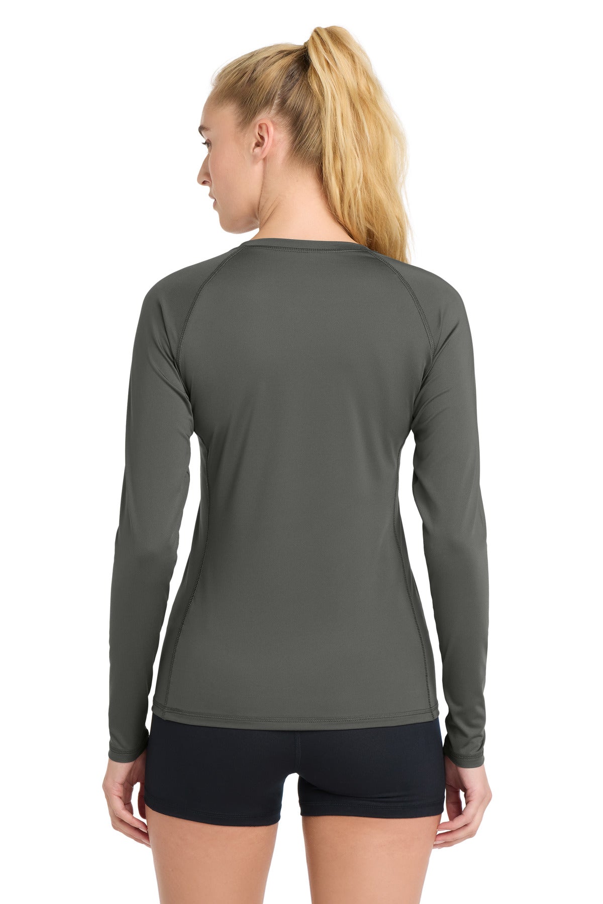 Sport-Tek  Women's Long Sleeve Rashguard Tee - Dark Smoke Grey