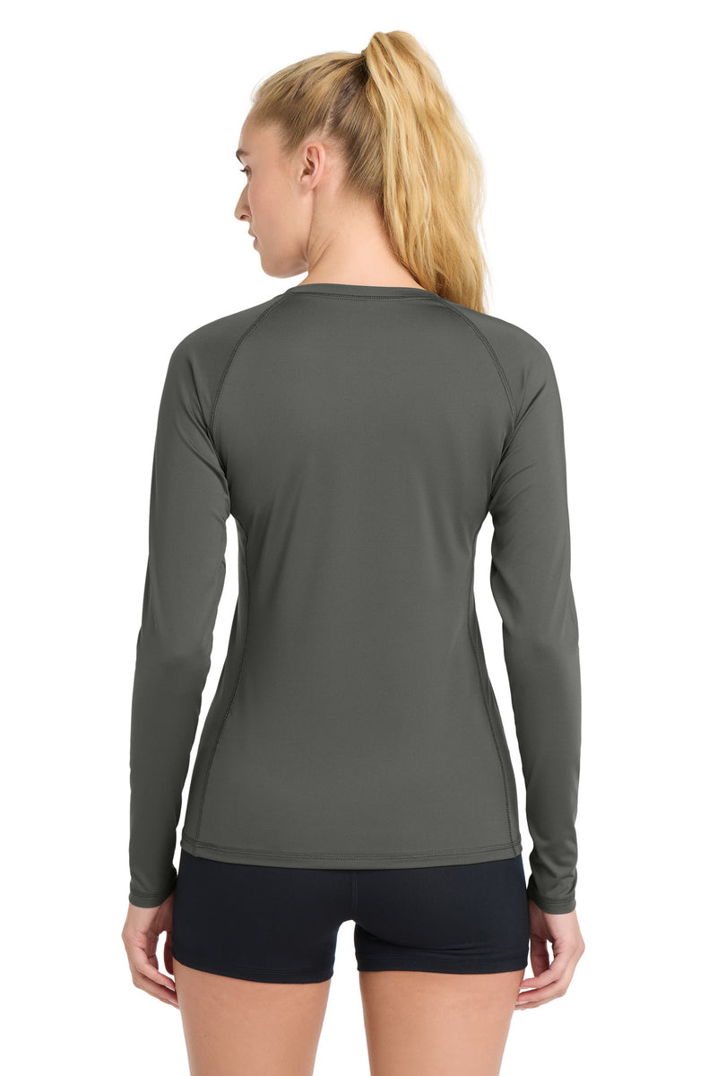 Sport-Tek  Women's Long Sleeve Rashguard Tee - Dark Smoke Grey