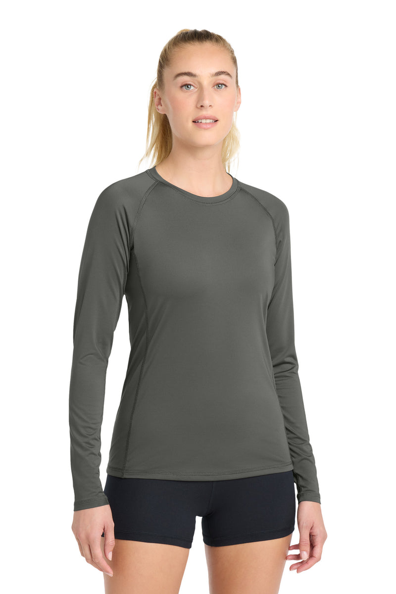 Sport-Tek  Women's Long Sleeve Rashguard Tee - Dark Smoke Grey