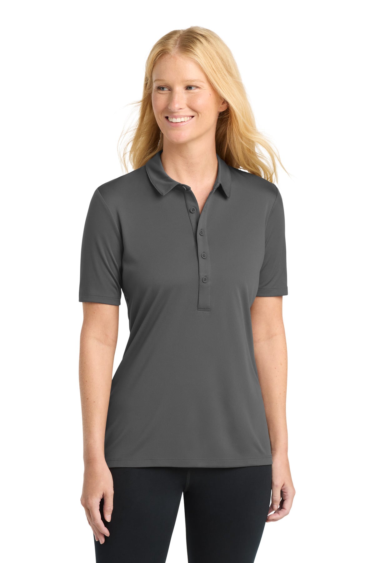 Sport-Tek Women's Posi-UV  Pro Polo - Dark Smoke Grey
