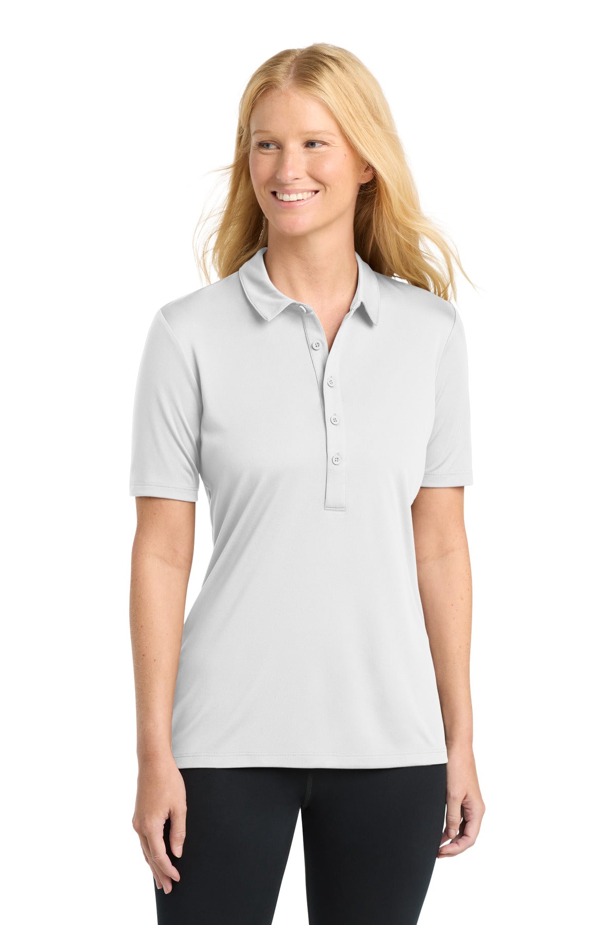 Sport-Tek Women's Posi-UV  Pro Polo - White