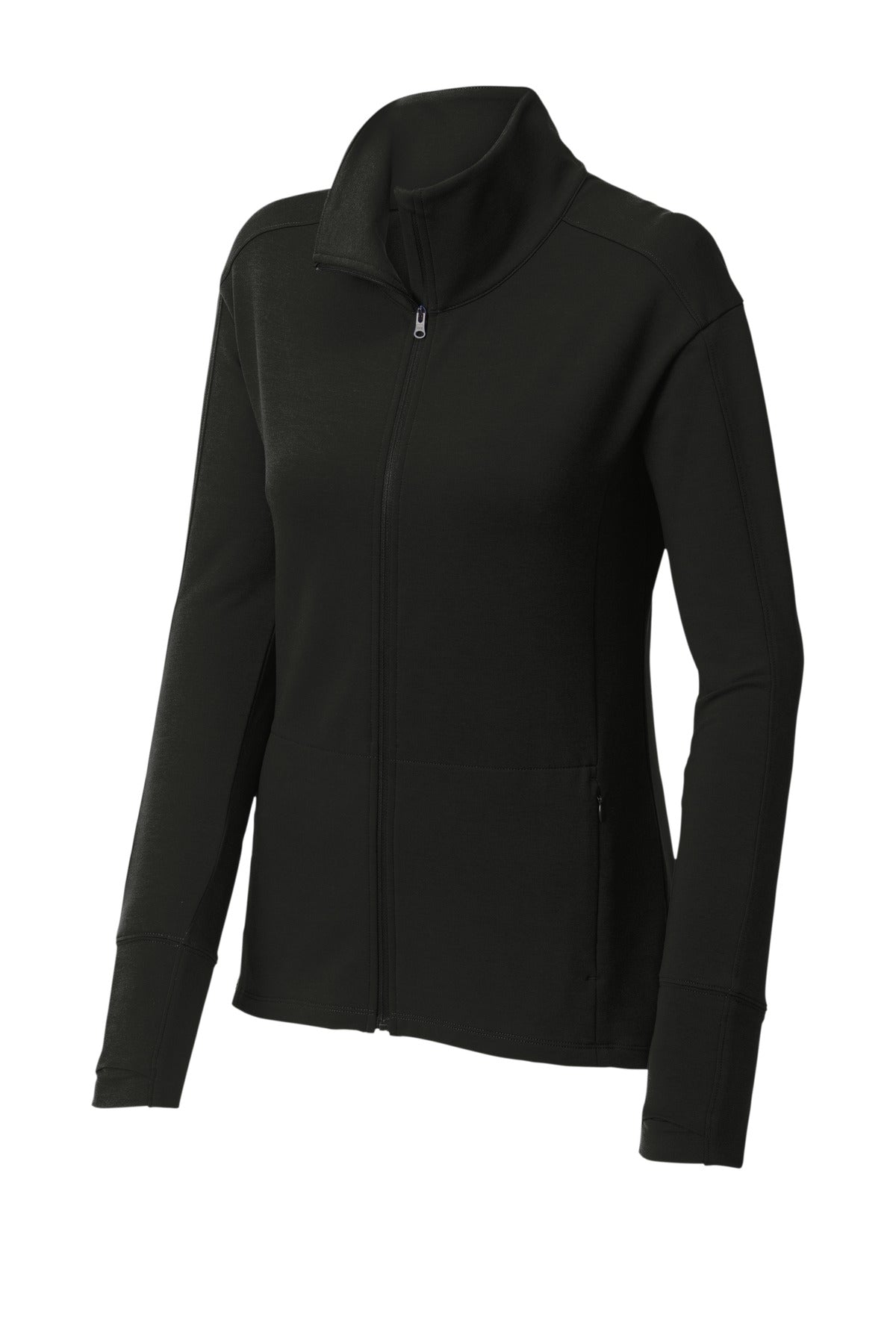 Sport-Tek Women's Sport-Wick Flex Fleece Full-Zip - Black