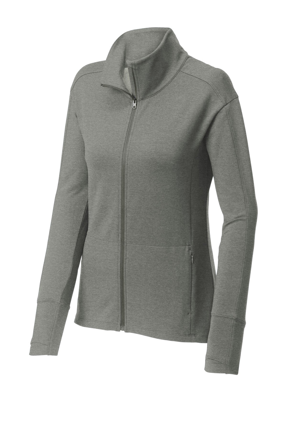 Sport-Tek Women's Sport-Wick Flex Fleece Full-Zip - Light Grey Heather