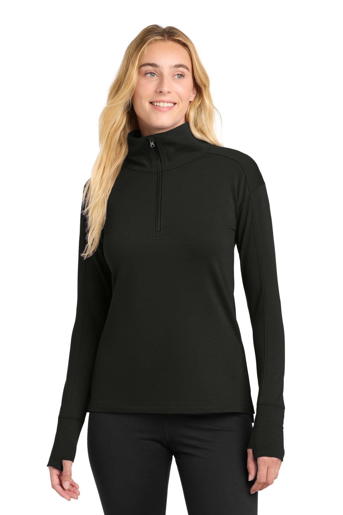 Sport-Tek Women's Sport-Wick Flex Fleece 1/4-Zip - Black
