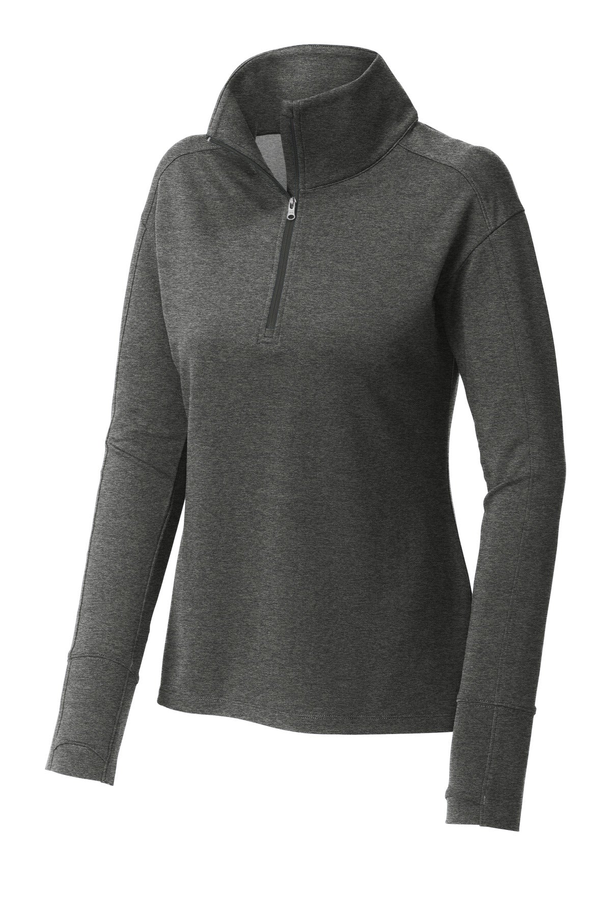 Sport-Tek Women's Sport-Wick Flex Fleece 1/4-Zip - Dark Grey Heather