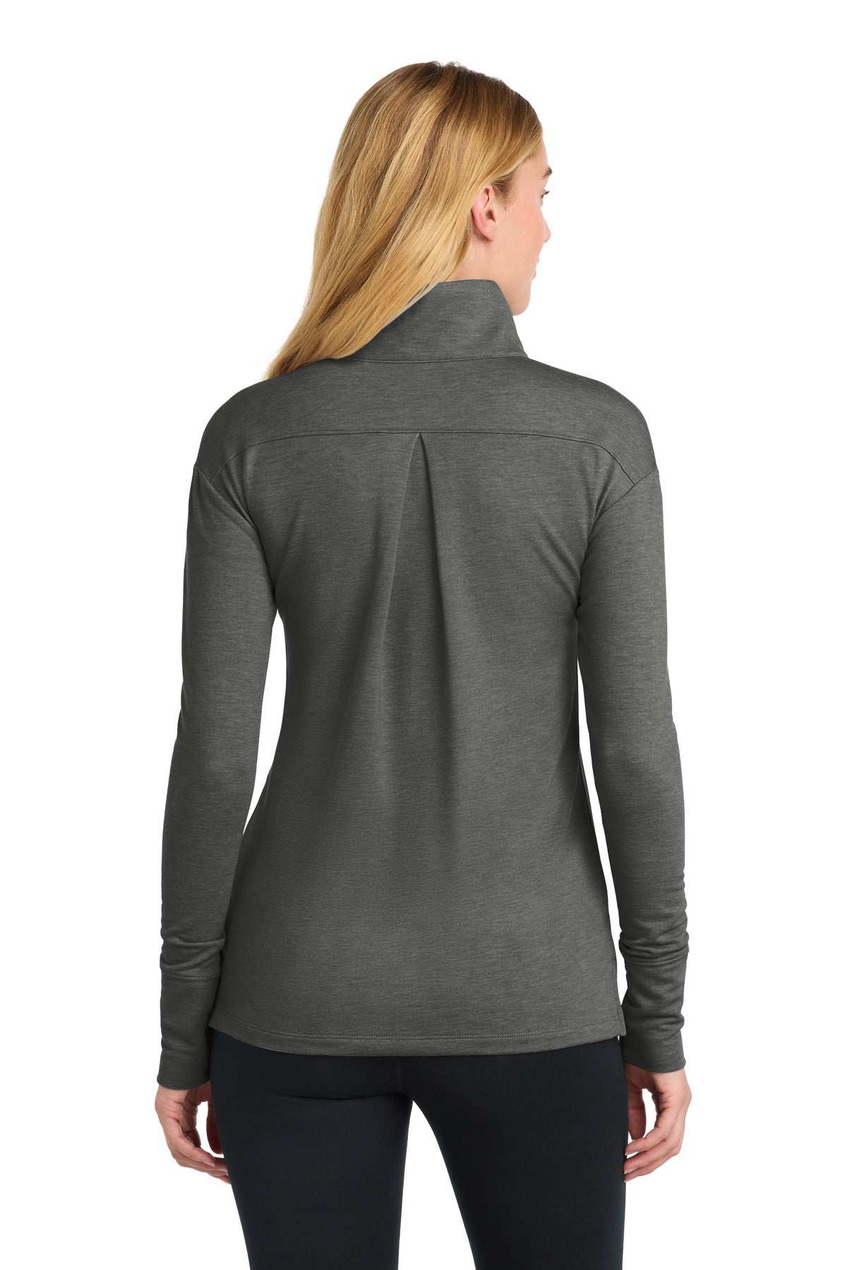Sport-Tek Women's Sport-Wick Flex Fleece 1/4-Zip - Dark Grey Heather