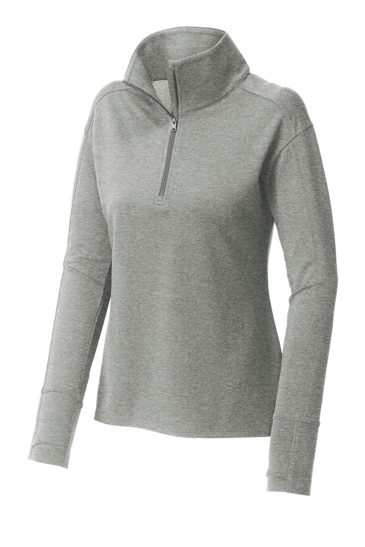 Sport-Tek Women's Sport-Wick Flex Fleece 1/4-Zip - Light Grey Heather