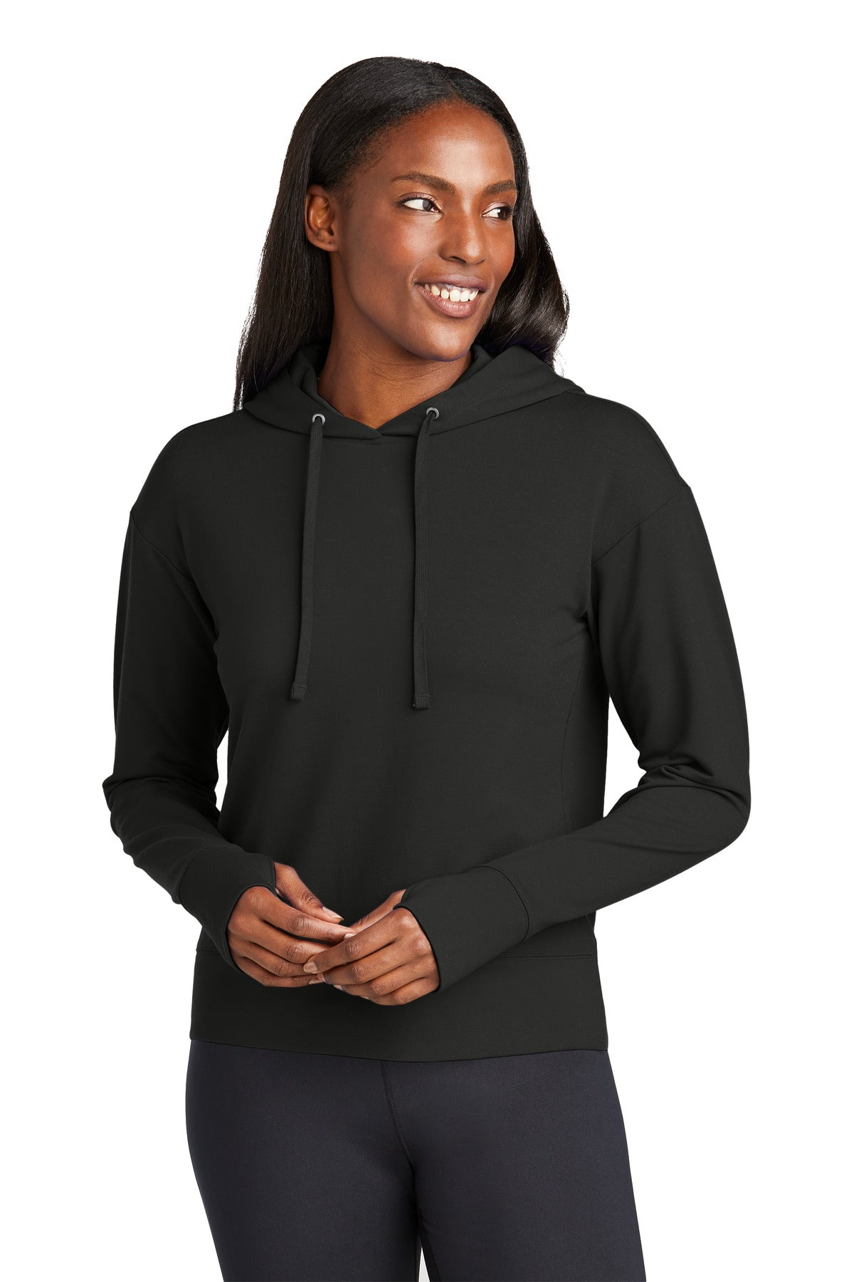 Sport-Tek Women's Sport-Wick Flex Fleece Pullover Hoodie - Black