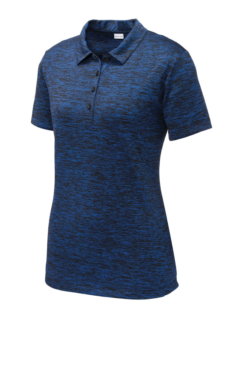 Sport-Tek  Women's PosiCharge  Electric Heather Polo - Dark Royal-Black Electric