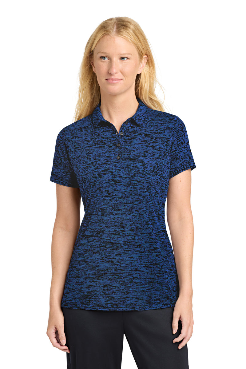 Sport-Tek  Women's PosiCharge  Electric Heather Polo - Dark Royal-Black Electric