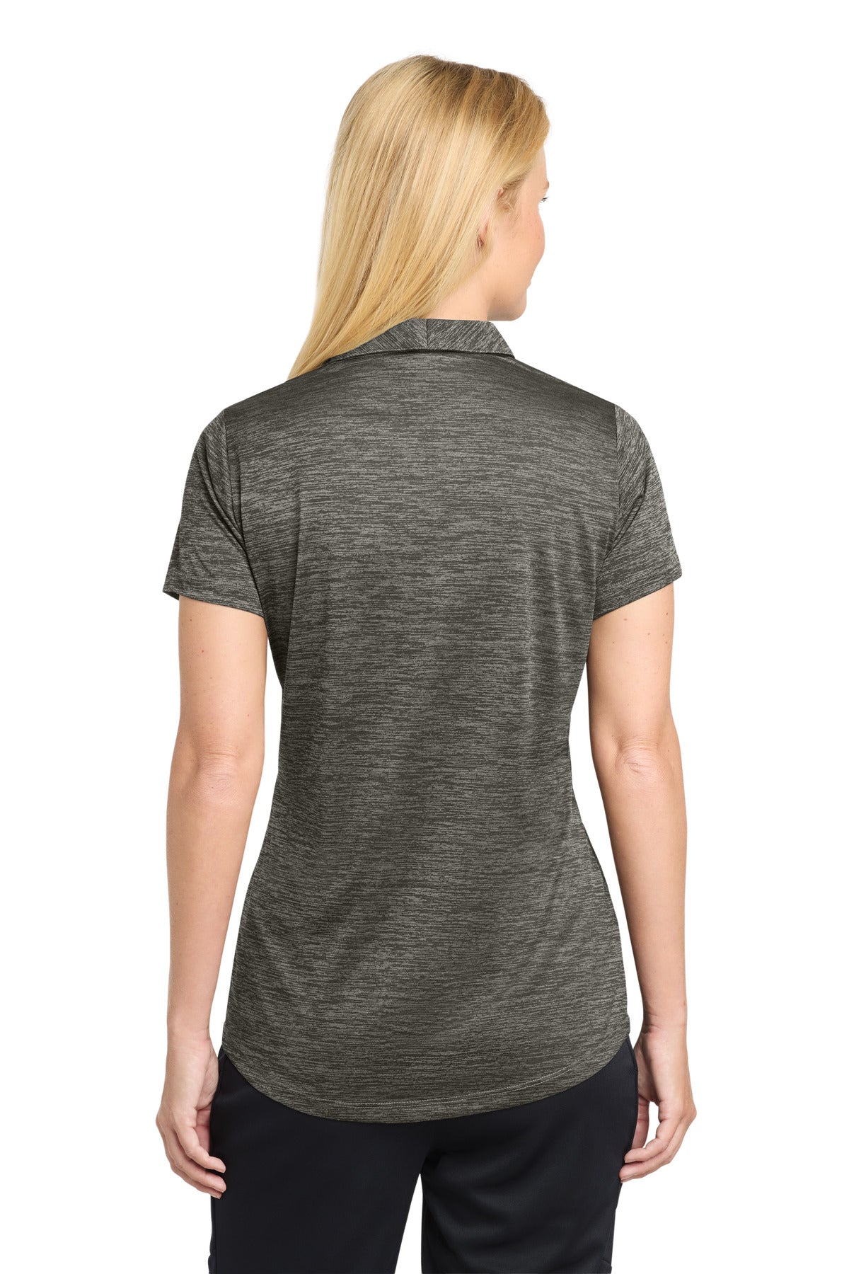 Sport-Tek  Women's PosiCharge  Electric Heather Polo - Grey-Black Electric