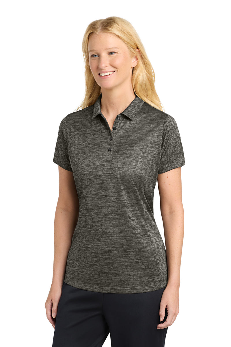 Sport-Tek  Women's PosiCharge  Electric Heather Polo - Grey-Black Electric