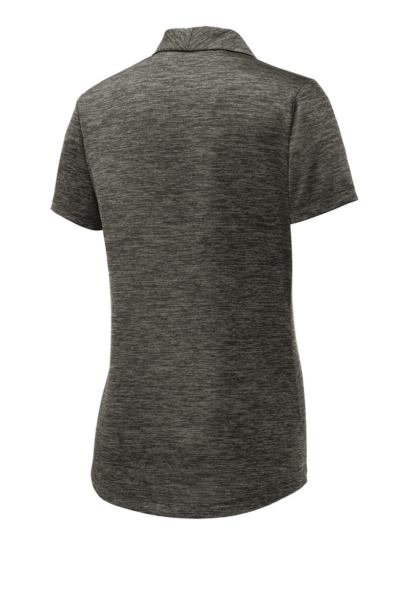 Sport-Tek  Women's PosiCharge  Electric Heather Polo - Grey-Black Electric