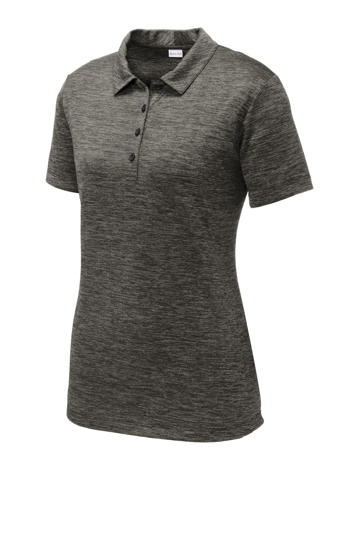 Sport-Tek  Women's PosiCharge  Electric Heather Polo - Grey-Black Electric