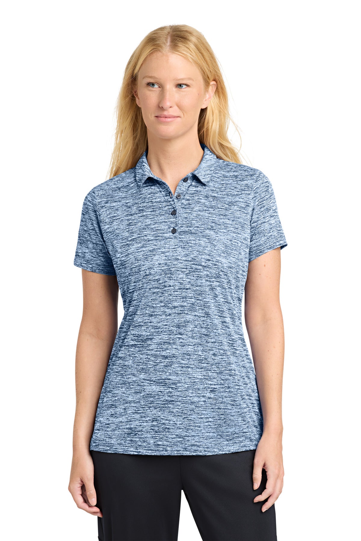 Sport-Tek  Women's PosiCharge  Electric Heather Polo - True Navy Electric