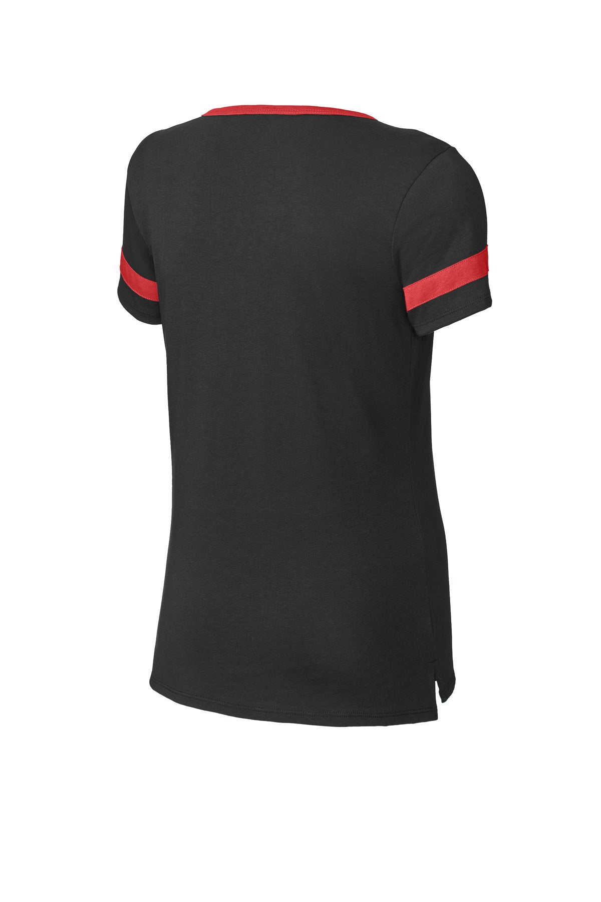 Sport-Tek Women's Halftime Notch Neck Tee - Black/ Deep Red