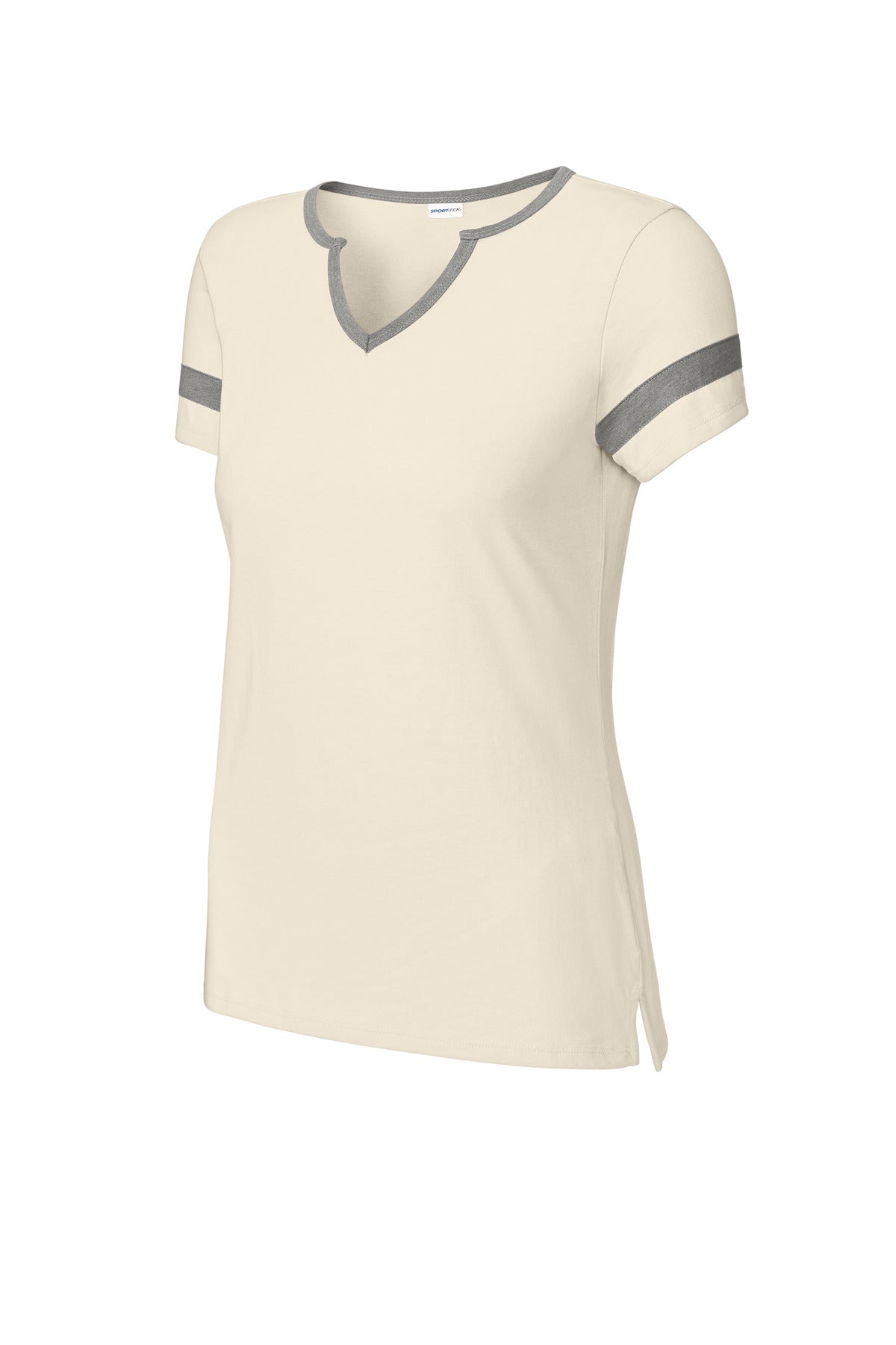 Sport-Tek Women's Halftime Notch Neck Tee - Ecru/ Vintage Heather